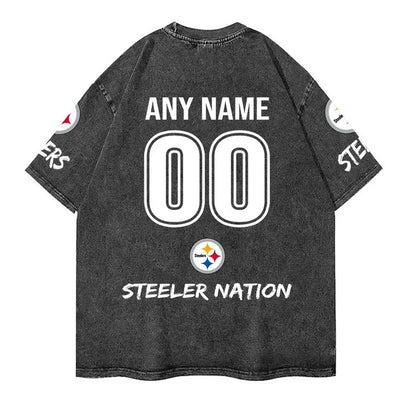 [SPECIAL OFFER] NEW CUSTOMIZED NFL14 PSB PITTSBURGH STEELERS MULTICOLOR WASHED TEE