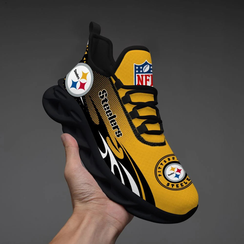 LIMITED EDITION - NEW CUSTOMIZED NFL14 PSB PITTSBURGH STEELERS UNISEX MAX SOUL SHOES