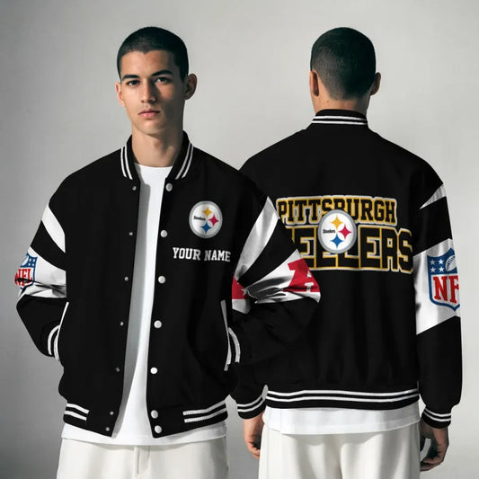 [HOT DEAL] NEW CUSTOMIZED NFL14 PSB PITTSBURGH STEELERS SATIN VARSITY & BASEBALL JACKET