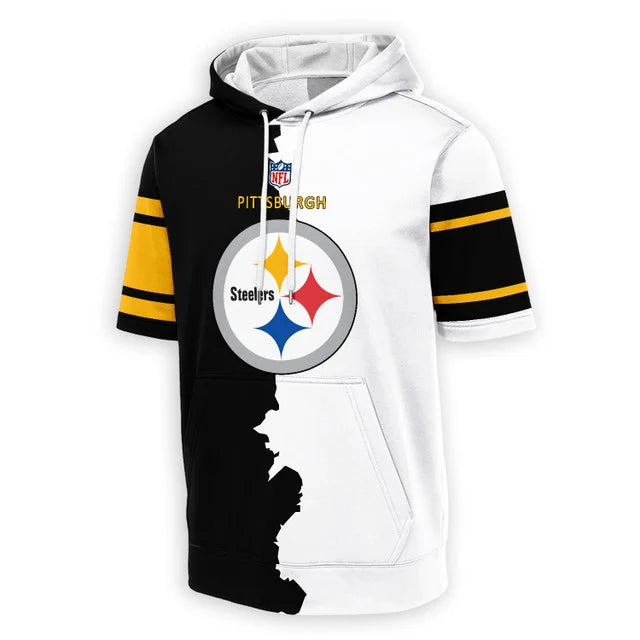 LIMITED EDITION - NEW CUSTOMIZED NFL14 PSB PITTSBURGH STEELERS SHORT SLEEVE HOODIE T-SHIRT