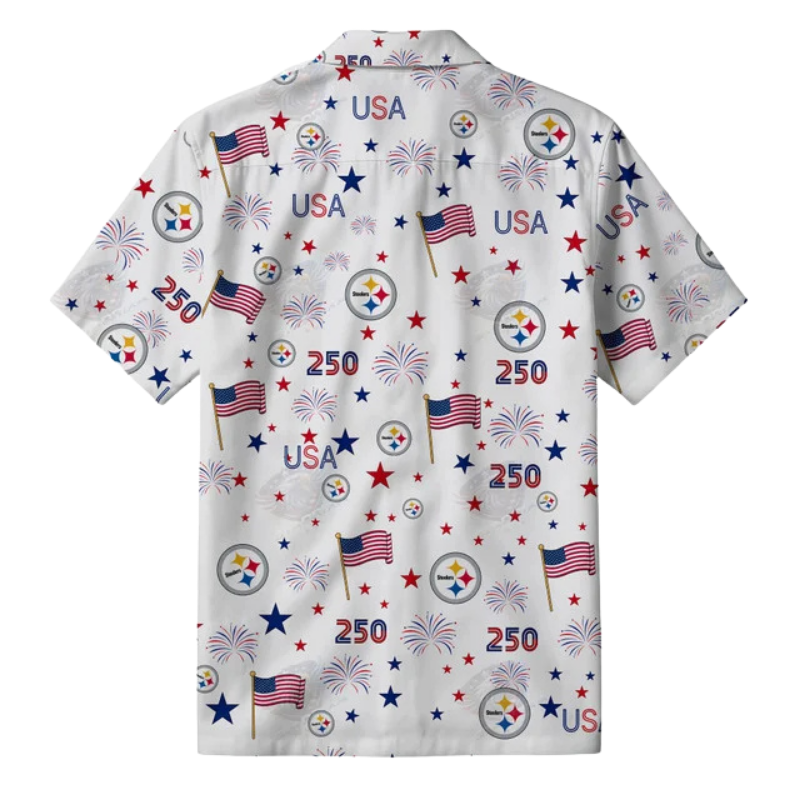 LIMITED EDITION - NEW CUSTOMIZED NFL14 PSB PITTSBURGH STEELERS PATRIOTIC 250 USA HAWAIIAN SHIRT