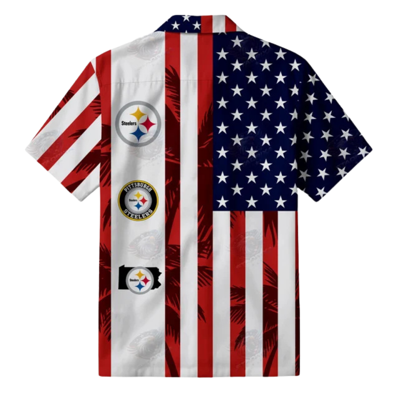 LIMITED EDITION - NEW CUSTOMIZED NFL14 PSB PITTSBURGH STEELERS PATRIOTIC 250 USA HAWAIIAN SHIRT