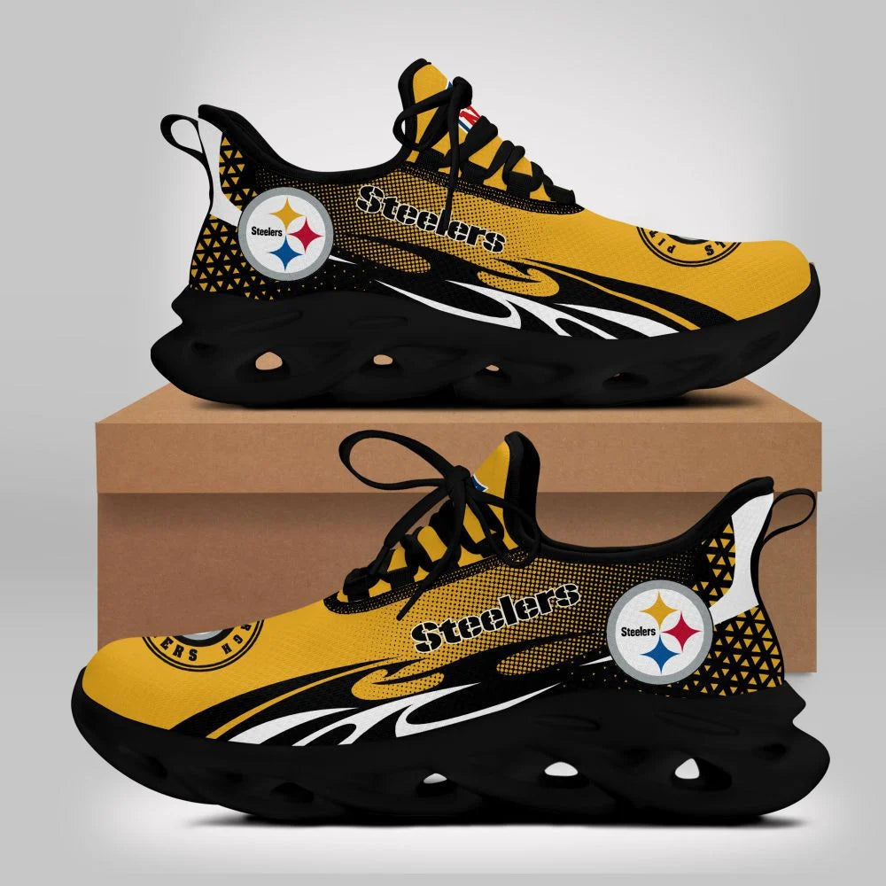 LIMITED EDITION - NEW CUSTOMIZED NFL14 PSB PITTSBURGH STEELERS UNISEX MAX SOUL SHOES
