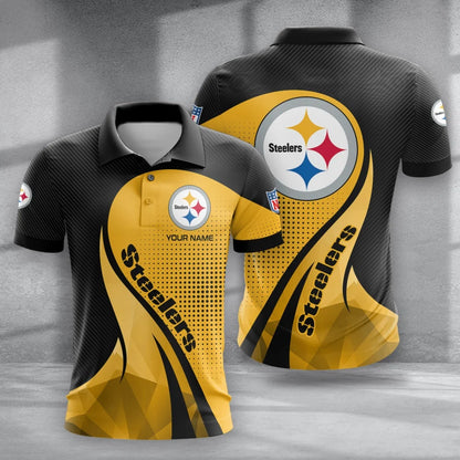 LIMITED EDITION - NEW CUSTOMIZED NFL14 PSB PITTSBURGH STEELERS POLO, T-SHIRT & SHORT PANTS SET