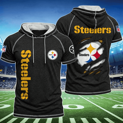 [SPECIAL OFFER] NEW CUSTOMIZED NFL14 PSB PITTSBURGH STEELERS SHORT SLEEVE HOODIE