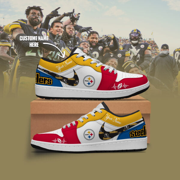 [SPECIAL OFFER] NEW CUSTOMIZED NFL14 PSB PITTSBURGH STEELERS AIR JORDAN LOW SHOES