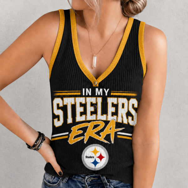 [SPECIAL OFFER] NEW CUSTOMIZED NFL14 PSB PITTSBURGH STEELERS WOMEN'S V-NECK TANK TOP