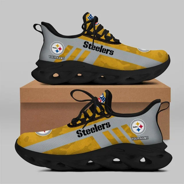 LIMITED EDITION - NEW CUSTOMIZED NFL14 PSB PITTSBURGH STEELERS UNISEX MAX SOUL SHOES