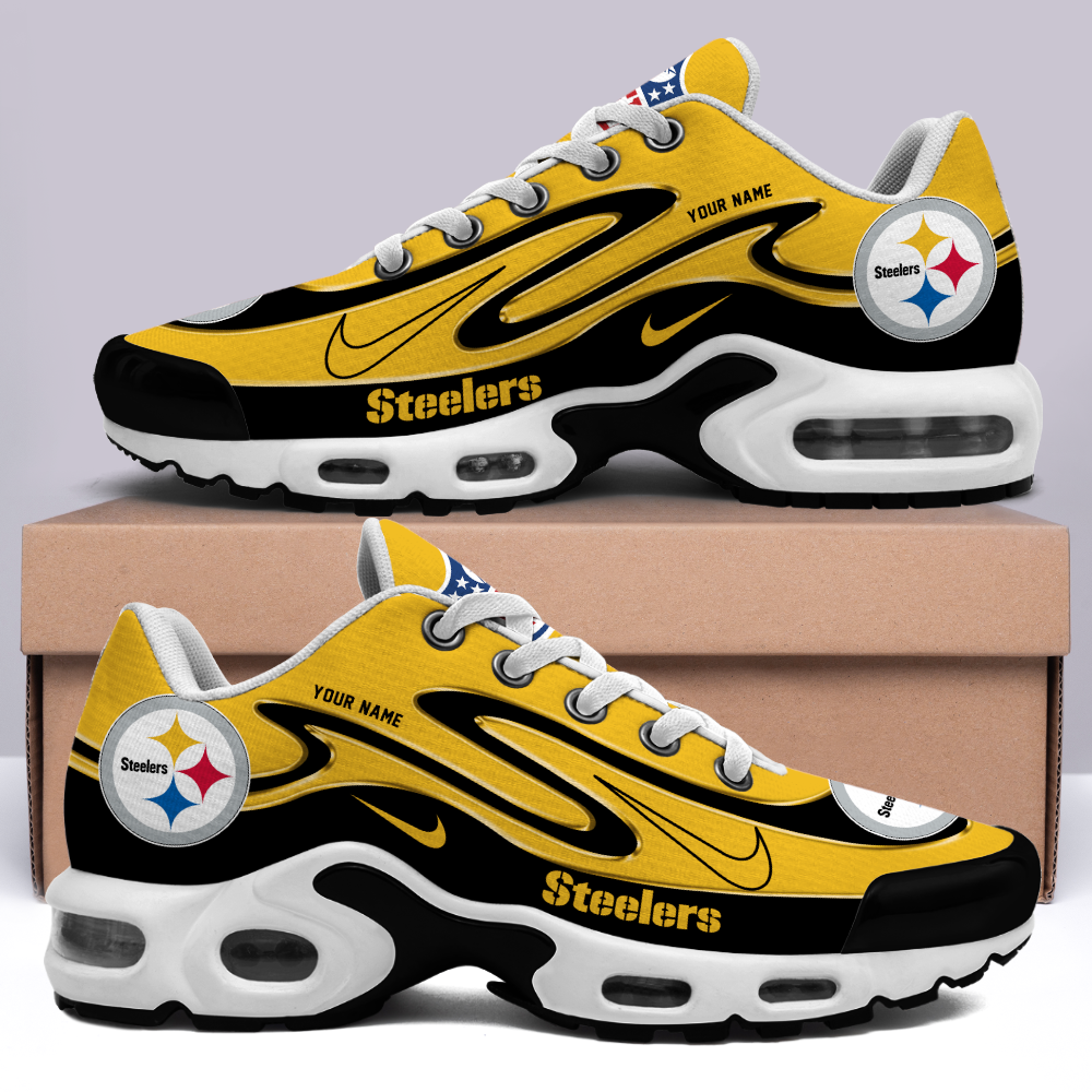 LIMITED EDITION - NEW CUSTOMIZED NFL14 PSB PITTSBURGH STEELERS AIR MAX PLUS SNEAKERS