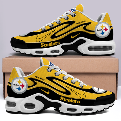 LIMITED EDITION - NEW CUSTOMIZED NFL14 PSB PITTSBURGH STEELERS AIR MAX PLUS SNEAKERS