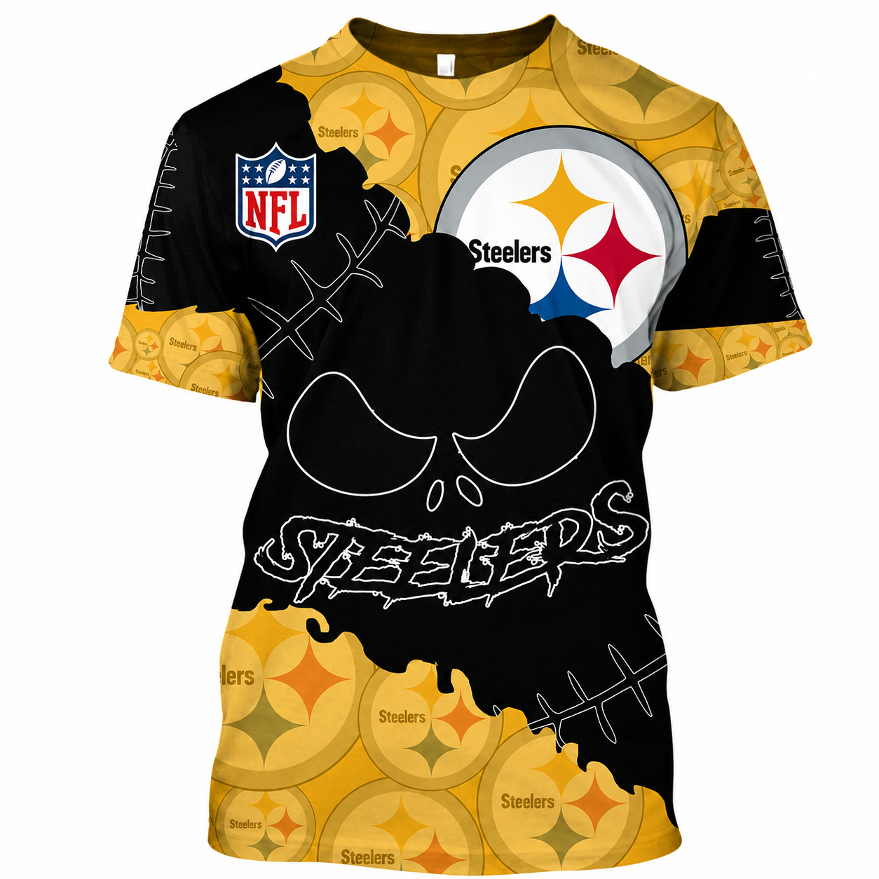 LIMITED EDITION - NEW CUSTOMIZED NFL14 PSB PITTSBURGH STEELERS HALLOWEEN SKULL APPAREL FOR FANS