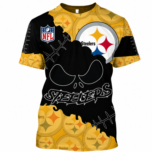 LIMITED EDITION - NEW CUSTOMIZED NFL14 PSB PITTSBURGH STEELERS HALLOWEEN SKULL APPAREL FOR FANS
