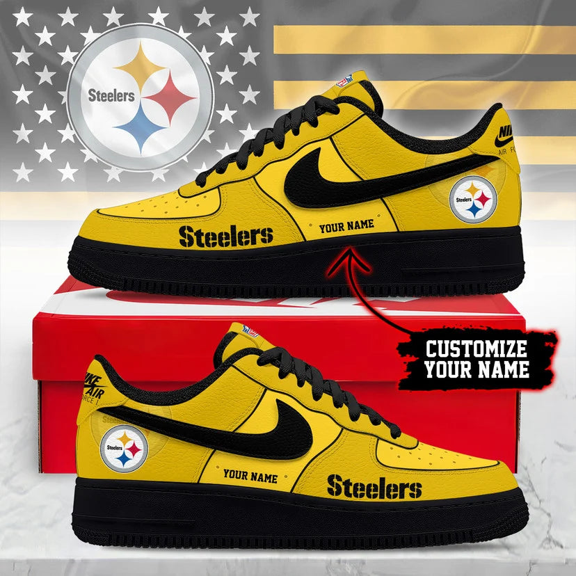 LIMITED EDITION - NEW CUSTOMIZED NFL14 PSB PB STEELERS AF1 SNEAKERS
