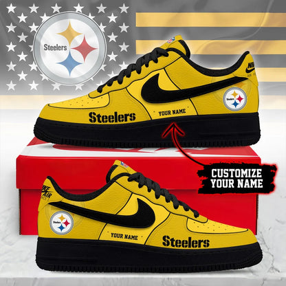 LIMITED EDITION - NEW CUSTOMIZED NFL14 PSB PB STEELERS AF1 SNEAKERS