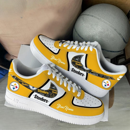 LIMITED EDITION - NEW CUSTOMIZED NFL14 PSB PITTSBURGH STEELERS AF1 SNEAKERS