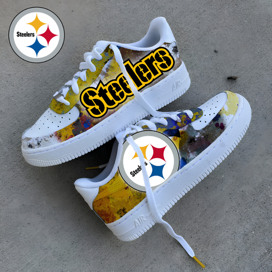 [SPECIAL OFFER] NEW CUSTOMIZED NFL14 PSB PITTSBURGH STEELERS AF1 SNEAKERS