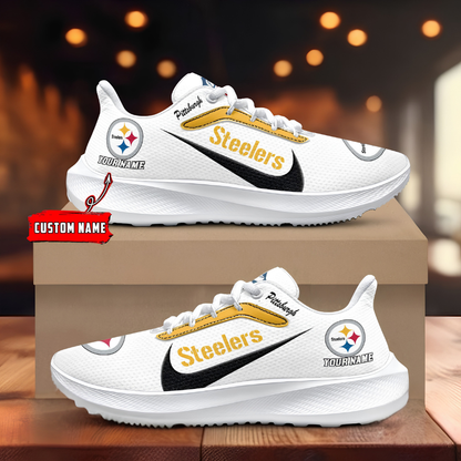[SPECIAL OFFER] NEW CUSTOMIZED NFL14 PSB PITTSBURGH STEELERS ROAD RUNNING SHOES