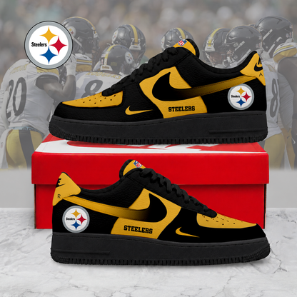 ELITE EDITION - NEW CUSTOMIZED NFL14 PSB PITTSBURGH STEELERS AF1 SNEAKERS