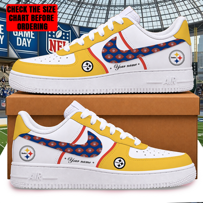 LIMITED EDITION - NEW CUSTOMIZED NFL14 PSB PITTSBURGH STEELERS AF1 SHOES