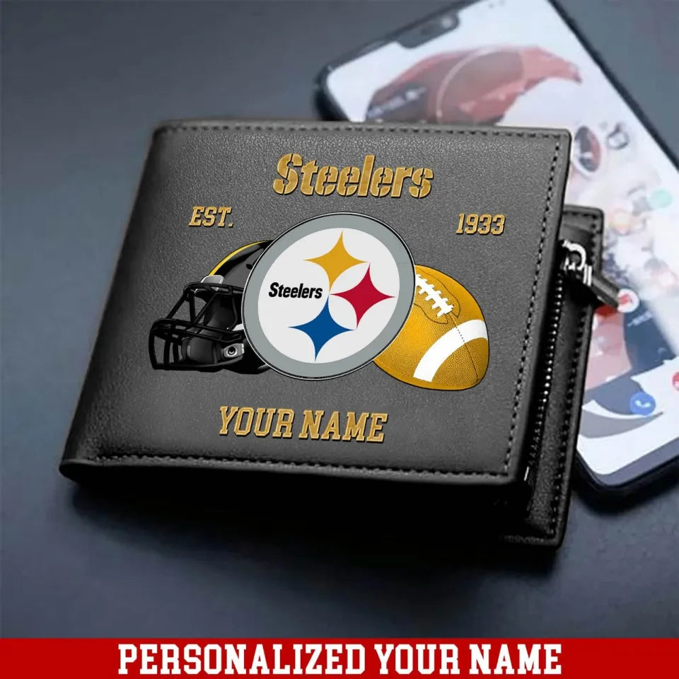 LIMITED EDITION - NEW CUSTOMIZED NFL14 PSB PITTSBURGH STEELERS LEATHER WALLET