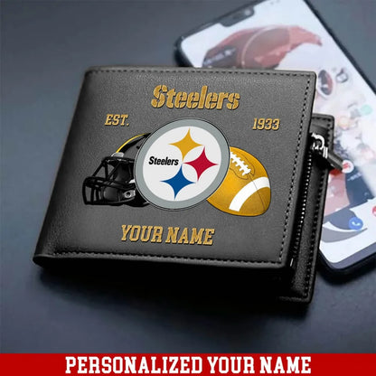LIMITED EDITION - NEW CUSTOMIZED NFL14 PSB PITTSBURGH STEELERS LEATHER WALLET