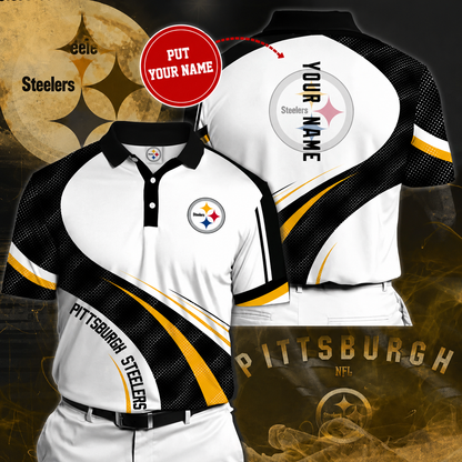 LIMITED EDITION - NEW CUSTOMIZED NFL14 PSB PITTSBURGH STEELERS POLO SHIRT