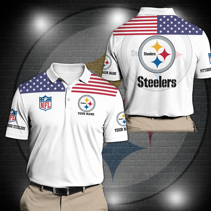 LIMITED EDITION - NEW CUSTOMIZED NFL14 PSB PITTSBURGH STEELERS POLO SHIRT