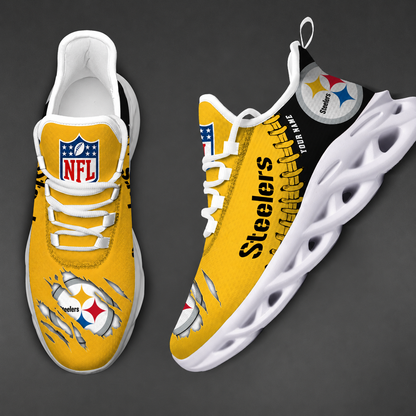 LIMITED EDITION - NEW CUSTOMIZED NFL14 PSB PITTSBURGH STEELERS UNISEX MAX SOUL SHOES