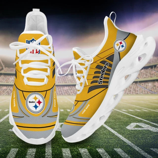 LIMITED EDITION - NEW CUSTOMIZED NFL14 PSB PITTSBURGH STEELERS UNISEX MAX SOUL SHOES
