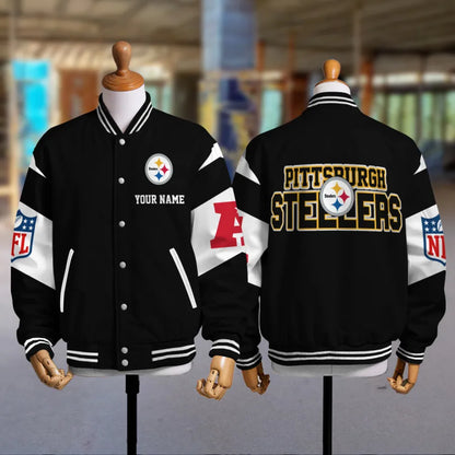[HOT DEAL] NEW CUSTOMIZED NFL14 PSB PITTSBURGH STEELERS SATIN VARSITY & BASEBALL JACKET