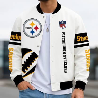 LIMITED EDITION - NEW CUSTOMIZED NFL14 PSB PITTSBURGH STEELERS BASEBALL JACKET