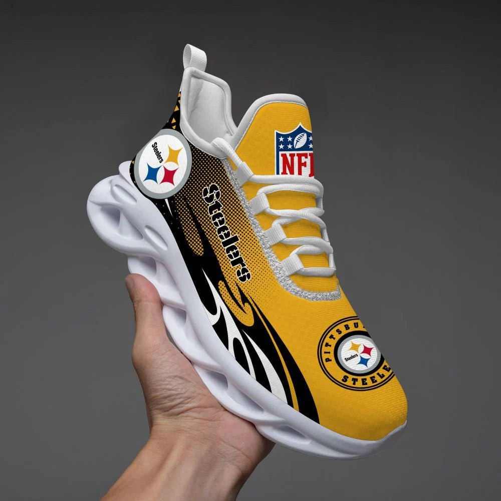 LIMITED EDITION - NEW CUSTOMIZED NFL14 PSB PITTSBURGH STEELERS UNISEX MAX SOUL SHOES