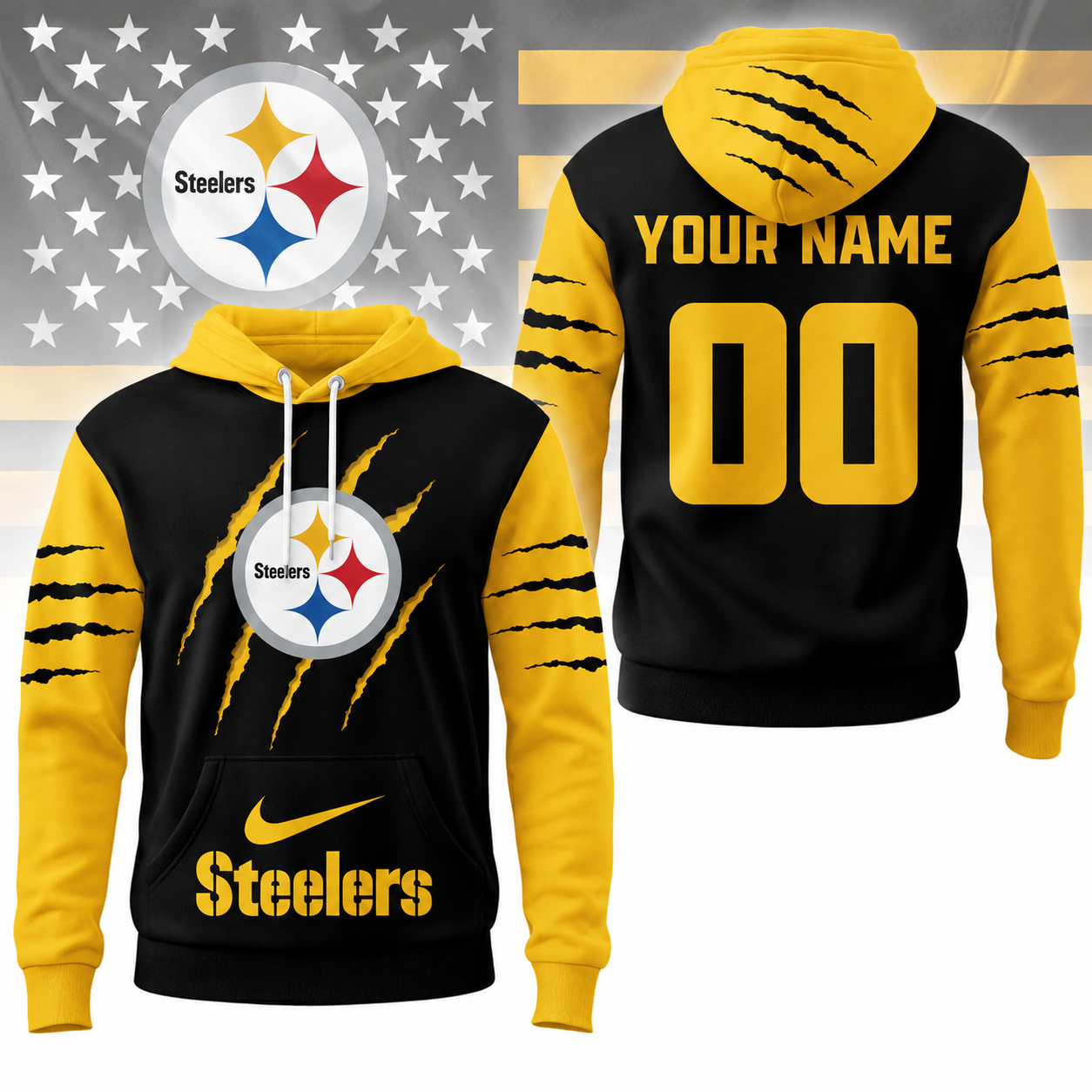LIMITED EDITION - NEW CUSTOMIZED NFL14 PSB PITTSBURGH STEELERS T-SHIRT, POLO SHIRT, ZIP POLO SHIRT, SWEATSHIRT, HOODIE & ZIP HOODIE
