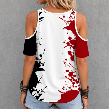 [FAN FAVORITE] NEW CUSTOMIZED NCAA MFF14 SCH ST. CLOUD STATE HUSKIES CRISS CROSS V-NECK TOP