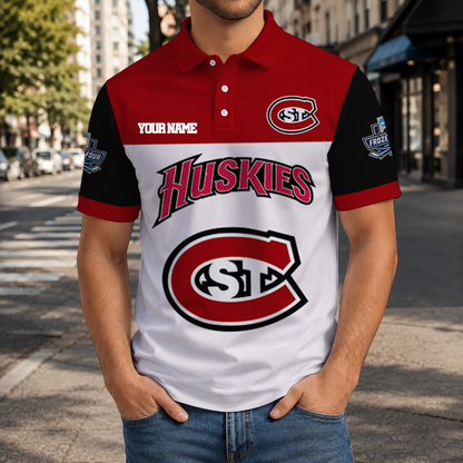 EXCLUSIVE EDITION - NEW CUSTOMIZED NCAA MFF14 SCH ST. CLOUD STATE HUSKIES POLO SHIRT, ZIP POLO SHIRT & T-SHIRTS