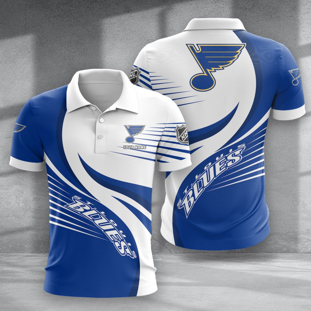 LIMITED EDITION - NEW CUSTOMIZED NHL14 SLB ST. LOUIS BLUES POLO SHIRT & T-SHIRTS