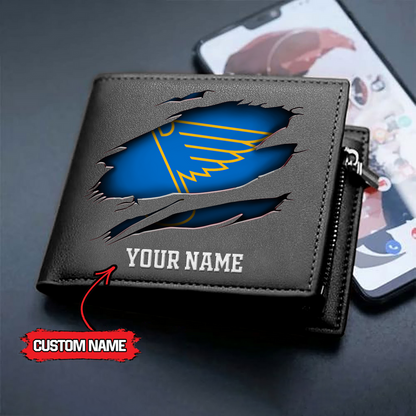 LIMITED EDITION - NEW CUSTOMIZED NHL14 SLB ST. LOUIS BLUES LEATHER WALLET