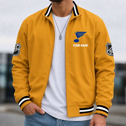 [SUPER SALE] NEW CUSTOMIZED NHL14 SLB ST. LOUIS BLUES MULTICOLOR MEN'S CASUAL JACKET