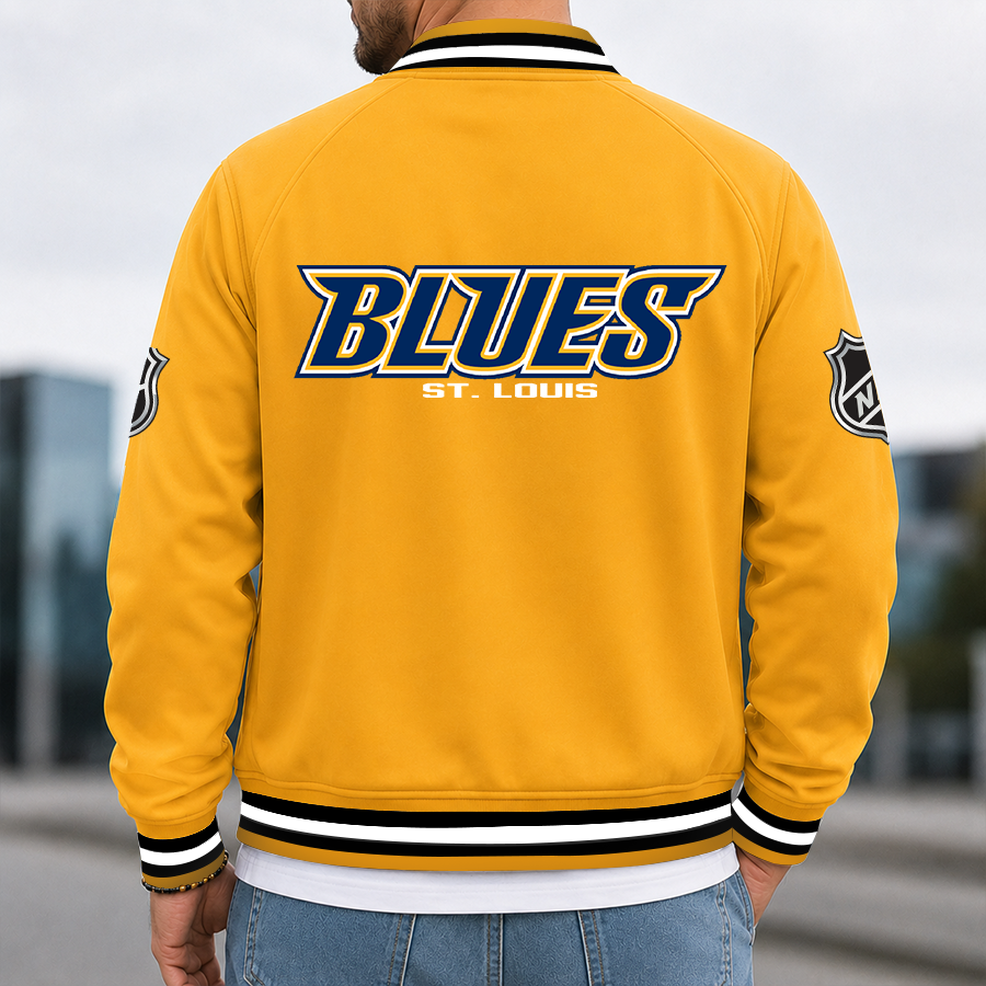 [SUPER SALE] NEW CUSTOMIZED NHL14 SLB ST. LOUIS BLUES MULTICOLOR MEN'S CASUAL JACKET