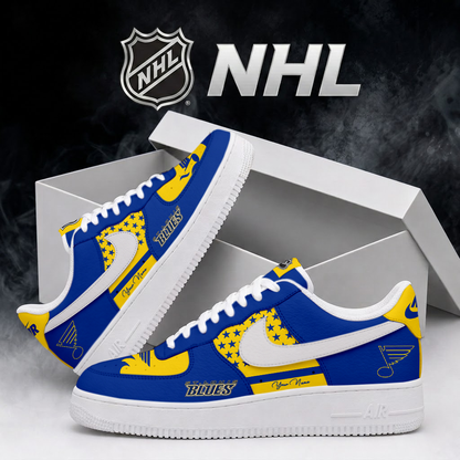 SPECIAL EDITION - NEW CUSTOMIZED NHL14 SLB ST. LOUIS BLUES AF1 SHOES