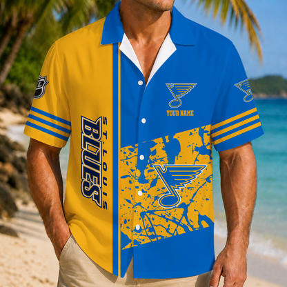 LIMITED EDITION - NEW CUSTOMIZED NHL14 SLB ST. LOUIS BLUES UNISEX HAWAIIAN SHIRT