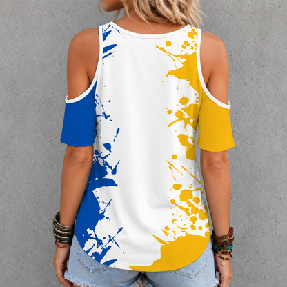 [SUPER SALE] NEW CUSTOMIZED NHL14 SLB ST. LOUIS BLUES CRISS CROSS V-NECK TOP