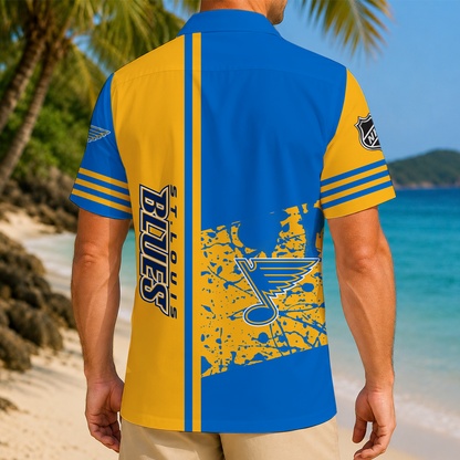 LIMITED EDITION - NEW CUSTOMIZED NHL14 SLB ST. LOUIS BLUES UNISEX HAWAIIAN SHIRT