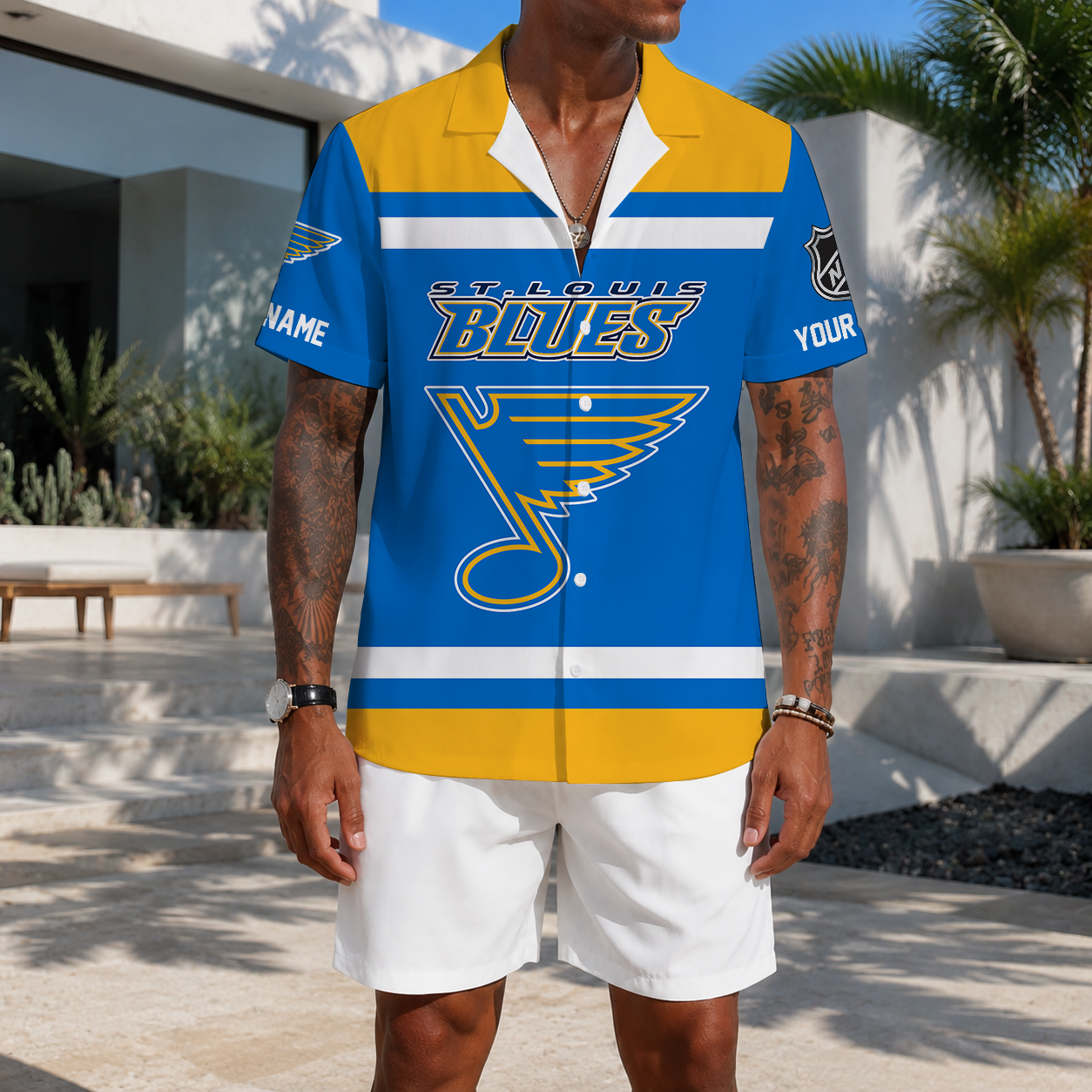LIMITED EDITION - NEW CUSTOMIZED NHL14 SLB ST. LOUIS BLUES UNISEX HAWAIIAN SHIRT