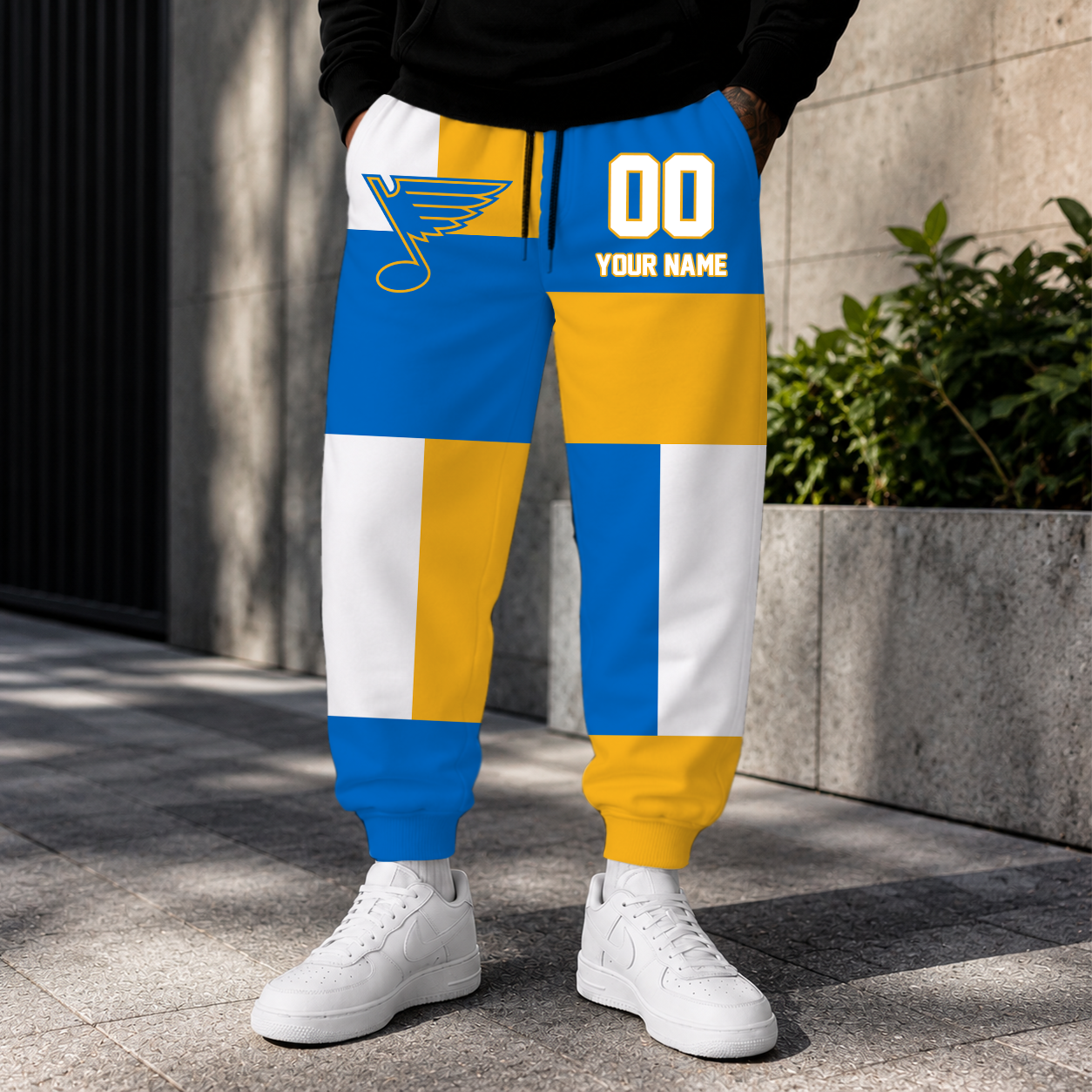 LIMITED EDITION - NEW CUSTOMIZED NHL14 SLB ST. LOUIS BLUES SWEATPANTS