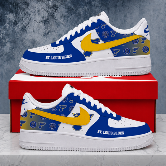 LIMITED EDITION - NEW CUSTOMIZED NHL14 SLB ST. LOUIS BLUES AF1 SHOES
