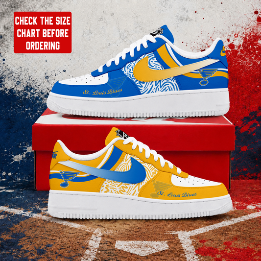 LIMITED EDITION - NEW CUSTOMIZED NHL14 SLB ST. LOUIS BLUES AF1 SHOES