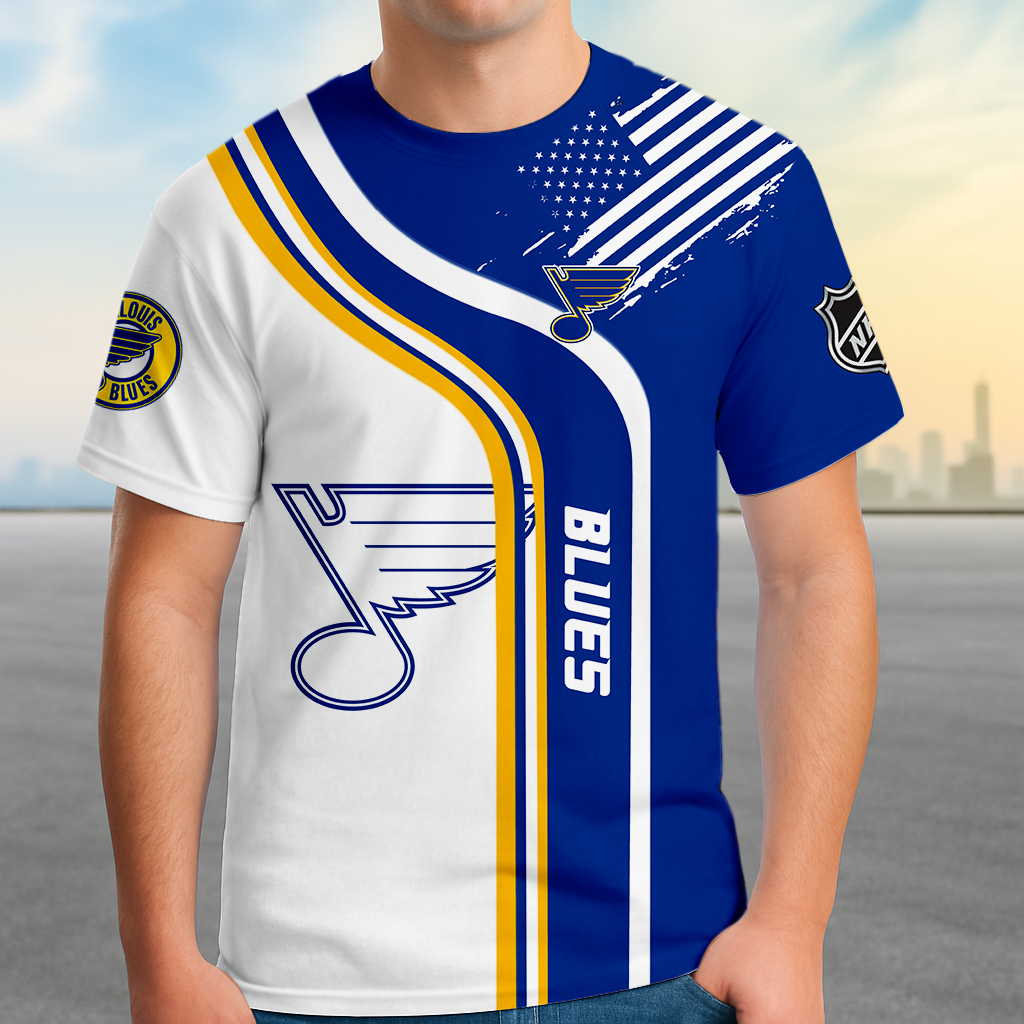 ELITE EDITION - NEW CUSTOMIZED NHL14 SLB ST. LOUIS BLUES POLO SHIRT, ZIP POLO SHIRT & T-SHIRTS