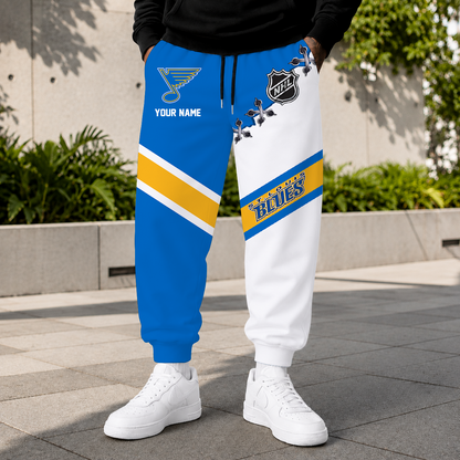 LIMITED EDITION - NEW CUSTOMIZED NHL14 SLB ST. LOUIS BLUES SWEATPANTS