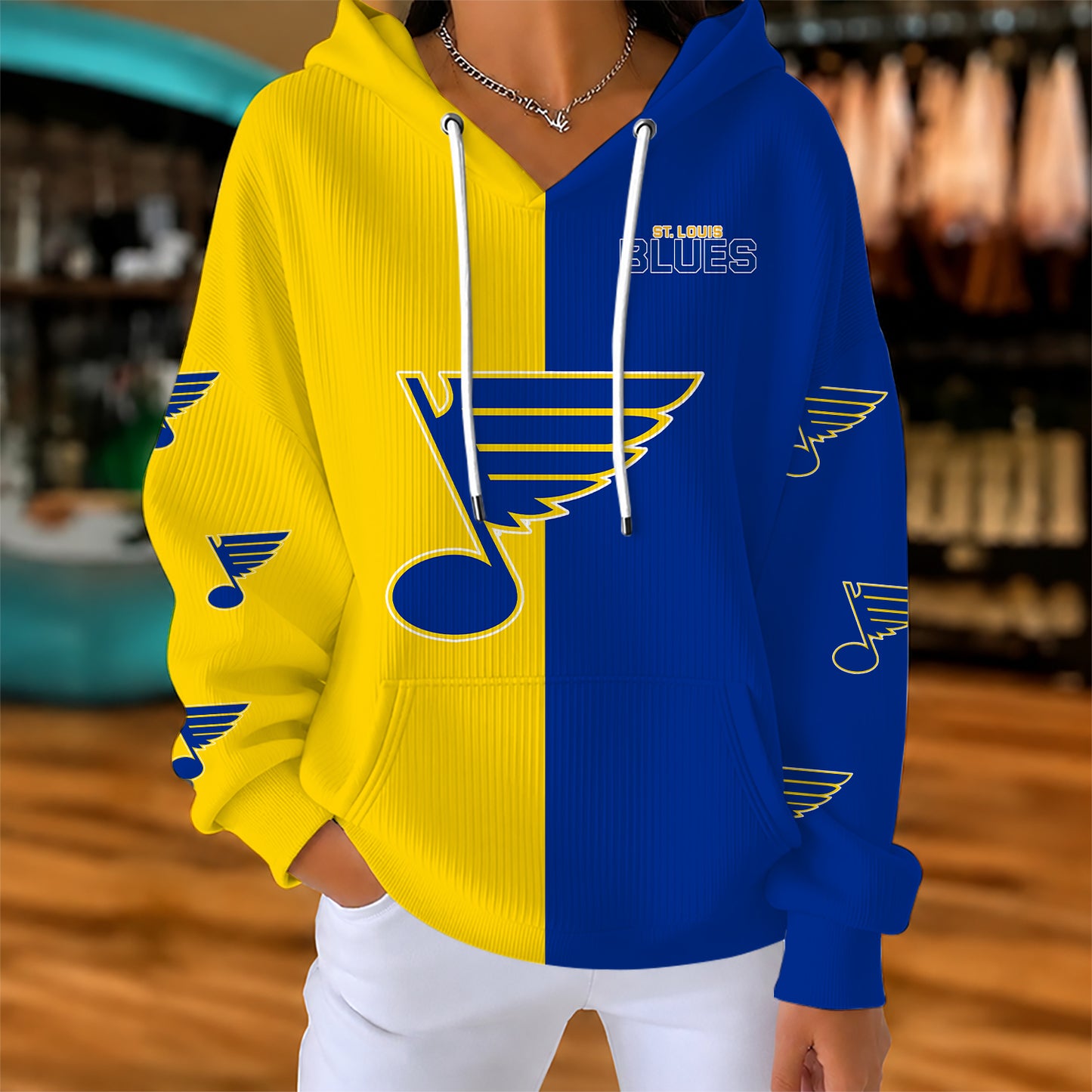 [SUPER SALE] NEW CUSTOMIZED NHL14 SLB ST. LOUIS BLUES RIBBED HOODIE & SWEATSHIRT
